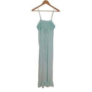 Vintage PETRA FASHIONS Long Nightgown Womens Small Green‎ Lace & Satin